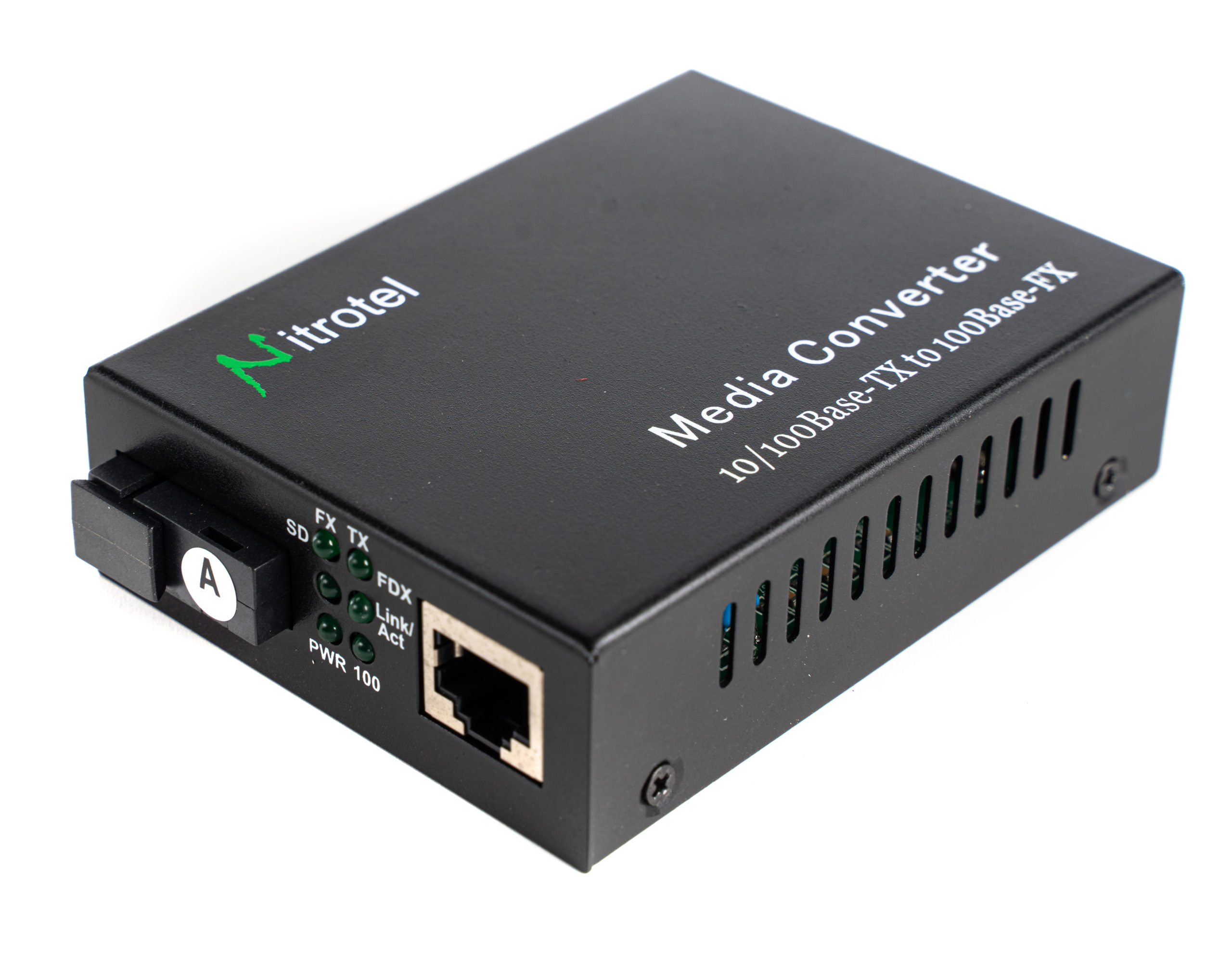 2-port Fiber Media Converter, 1-port 100Base-FX and 1-port 10/100Base-T(X)