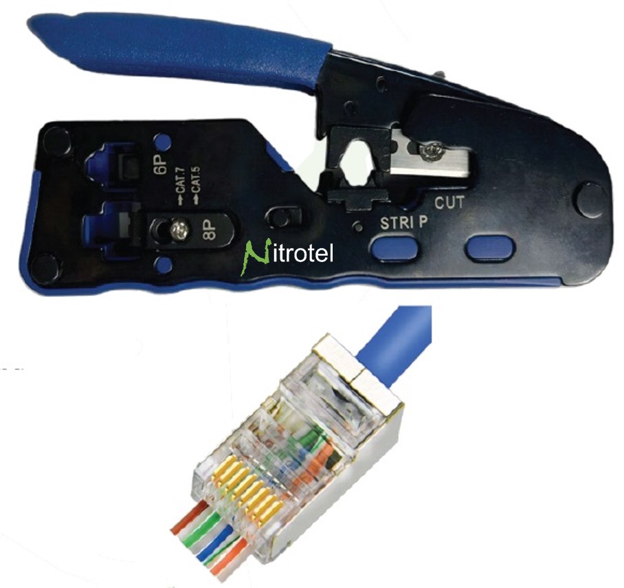 Modular Plug crimping Tool-EZ RJ-45 End Pass Through